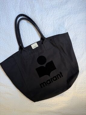 Isabel Marant Black Canvas Logo Tote